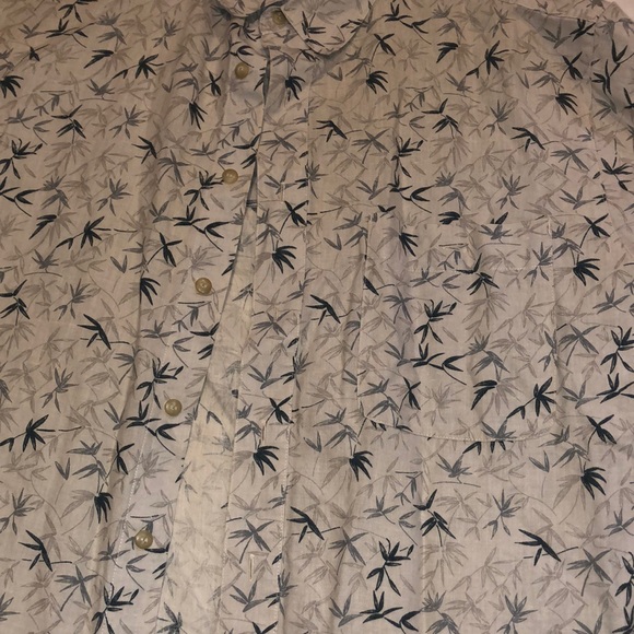 Beige Leaf-patterned Button Up Shirt - Picture 3 of 3